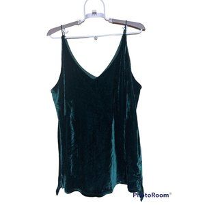 Shinestar Velour Top Women Small Green Camisole NEW